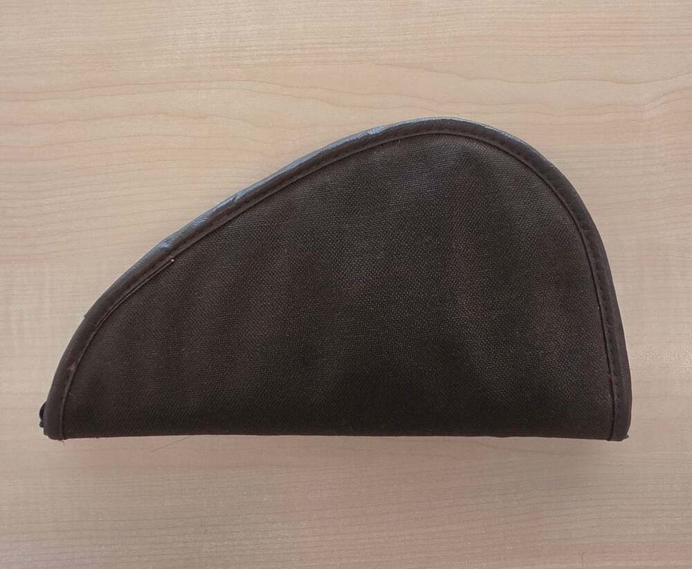 Vintage Padded Pistol Rug Case Brown Cloth with Red Wool Interior